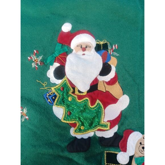 Boobie Brooks Green Embroidered Santa With Gifts Christmas Shirt Size X-Large - Picture 4 of 10